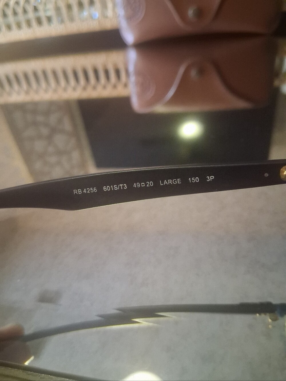 Ray Ban RB4256F Fashion Round Black and Gold Sunglasses - Picture 6 of 10